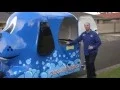 Inside a Blue Wheelers Dog Wash Grooming Mobile Salon