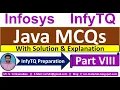 InfyTQ Java MCQs Java MCQs for InfyTQ 2023 Java MCQs Solution Explanation Part-8
