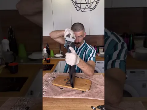 Man cuts laptop into two pieces #shortvideo