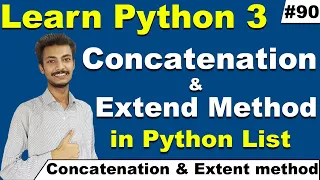 Concatenation and Extend method in Python List Hindi Python Tutorial for beginners Cyber Warriors