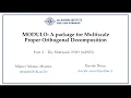 MODULO Tutorial 3 The Multiscale POD mPOD