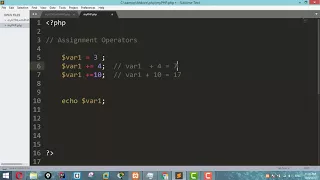 PHP Tutorial For Beginners 16 - Assignment Operators in PHP