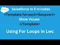for loop in Lwc lwc salesforce tutorial Part 6