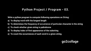 EP 03 Language Python Program Project I go2collage