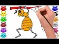Draw Ant Insect Coloring Pages For Kids Children