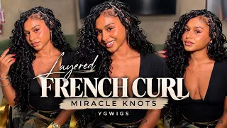 Layered French Curl Miracle Knots ft. YGwigs 100% human hair French Curl Crochet