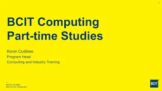 BCIT Computing Part-time Studies Info Session