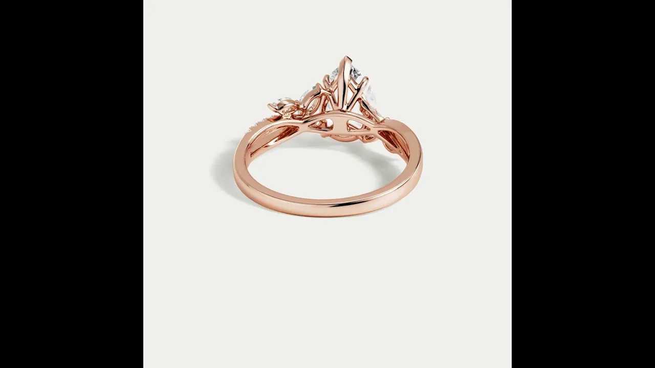 Bette丨Pear Cut Lab Diamond Twisted Vine Engagement Ring