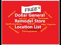 Dollar General Remodel Locations updated May 20