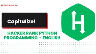 Capitalize Hackerrank Python Programming English