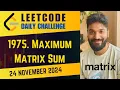 1975 Maximum Matrix Sum Daily Challenge 24 Nov 2024 POTD