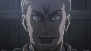 A O T season 3 episode 16 commander erwin last speech DUB