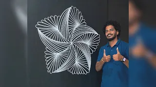 Beautiful Flower Star Design on Blackboard 