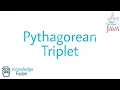 How to compute a Pythagorean Triplet using JAVA Programming ICSE