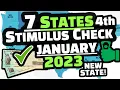 STIMULUS CHECK UPDATE 7 STATES SENDING 4TH STIMULUS CHECK IN 2023 TILL JANUARY ALL DETAILS