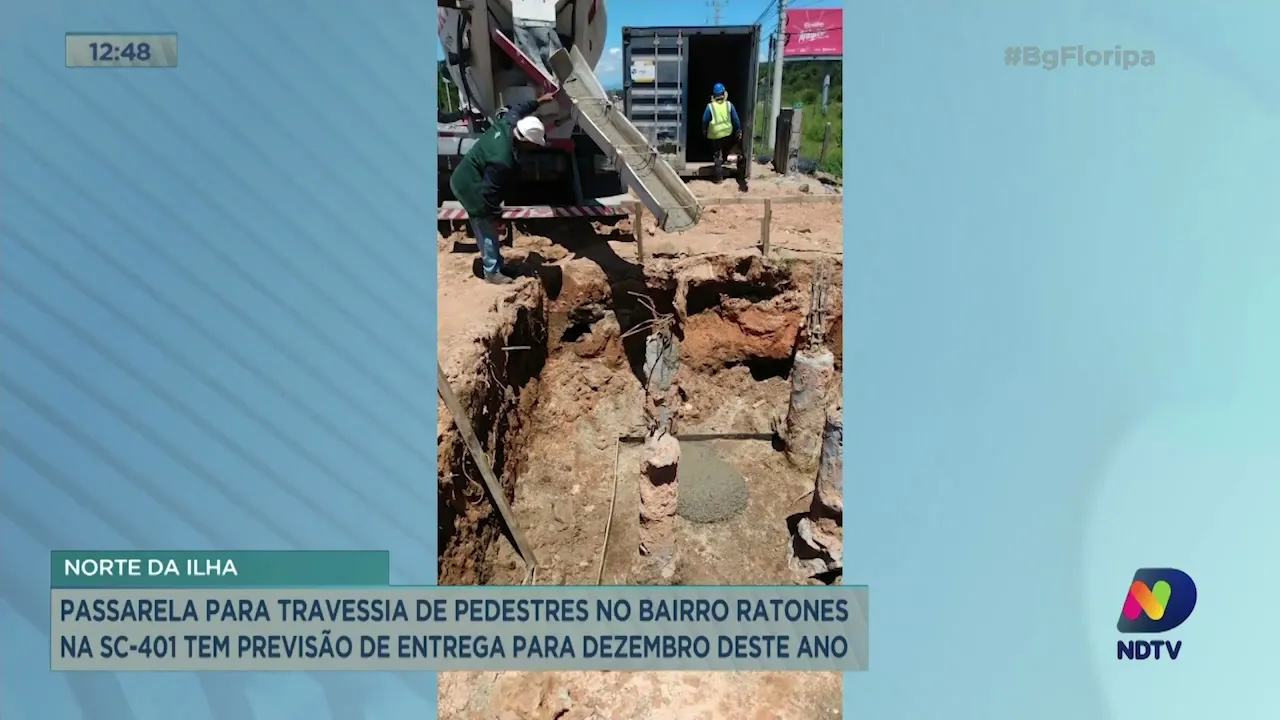 Obras na passarela na SC-401, no Norte da Ilha, devem ser finalizadas em dezembro