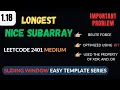 1 18 Longest Nice Subarray Leetcode 2401 Sliding window C easy template
