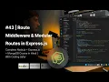 NodeJS Tutorial in Hindi Route Middleware Modular Routes in Express js Node js