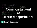 IIT JEE circle hyperbola common tangent part 4 Conic sections Algebra II Khan Academy