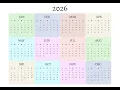 2026 Calendar Printable Free PDF Download US A4 Letter Size