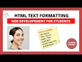 HTML TEXT FORMATTING WEB DEVELOPEMENT FOR STUDENTS CODE ORG WEB LAB PART-09 WEB TUTORIAL