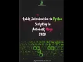 Course Quick Introduction to Python scripting in Maya 2020 E-Book