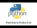 find items in a python list