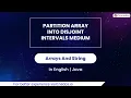 Partition Array Into Disjoint Intervals Medium Arrays And String In English Java - 11