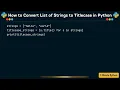 How to Convert List of Strings to Titlecase in Python
