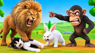 बंदर ने कुत्ते के पिल्लों को बचाया 🐒🐶 | Monkey Saves Puppies | Hindi Moral Story |Panchatantra Story