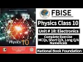 Class 10 Physics Unit 18 Electronics Exercise New Syllabus 2025 LearnOnlineWithAnum