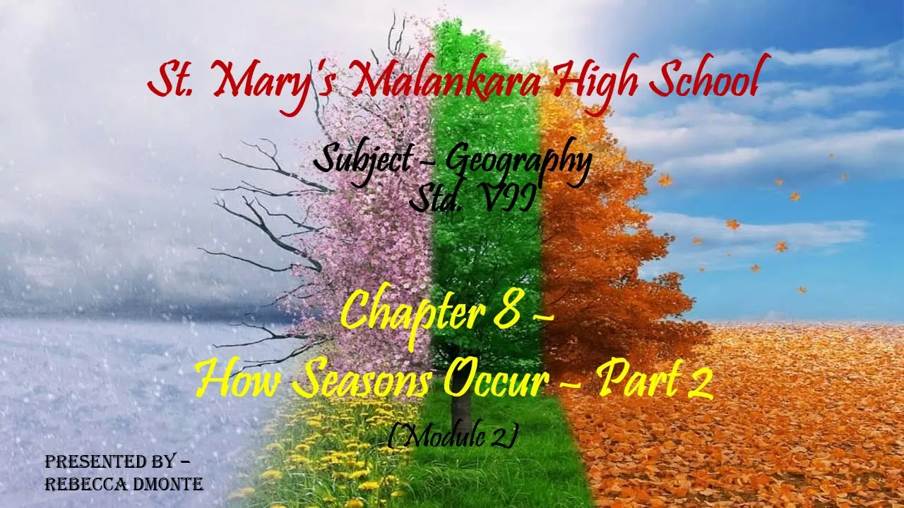 Standard: VII , Subject: Geography , Topic: How seasons occur - Module 2