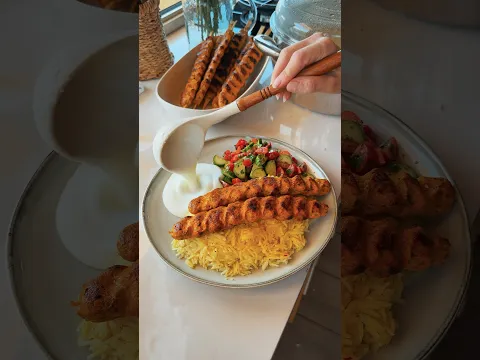 Chicken kebab & rice 🤤😍