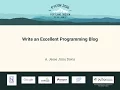 A Jesse Jiryu Davis - Write an Excellent Programming Blog