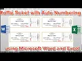 Raffle Ticket Auto Numbering Using Microsoft Word and Microsoft Excel - Variable data printing