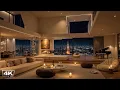 Download Lagu [4K] Tokyo Night Chill ~ Soothing Piano Jazz in Cozy Apartment with Rain \u0026 Fireplace Sounds to Sleep