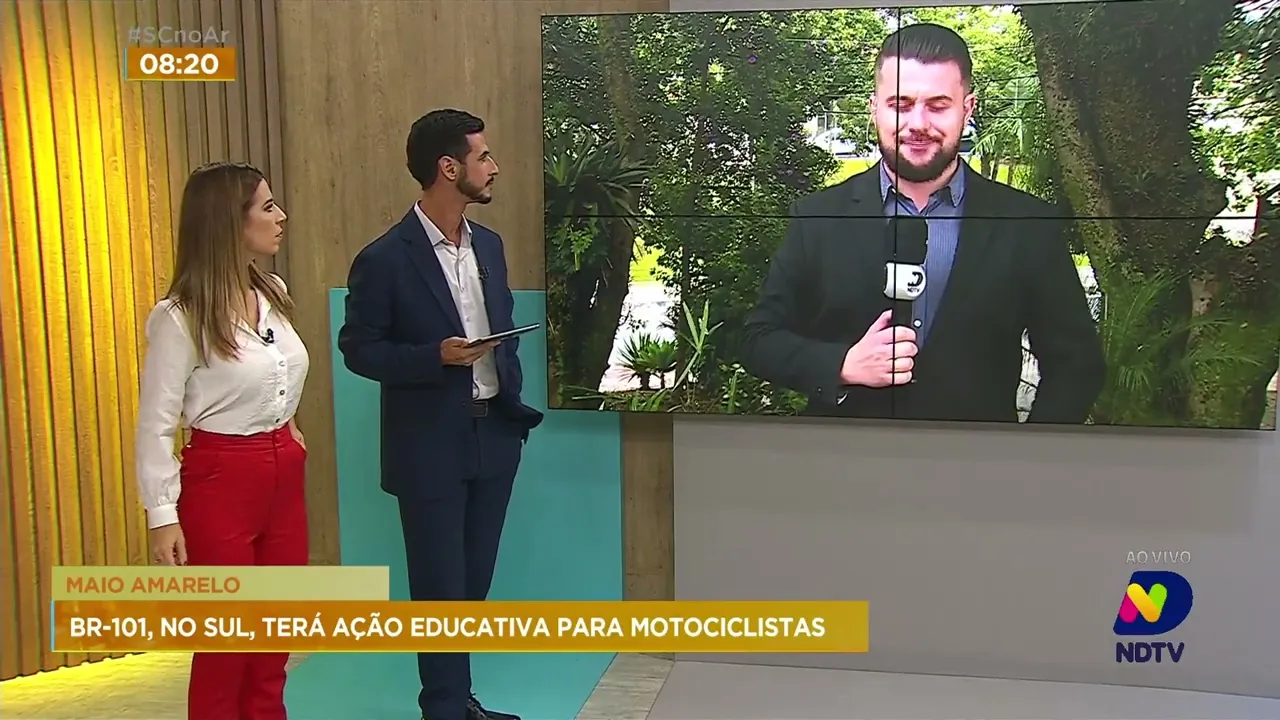 Motociclistas recebem orientações sobre segurança no trânsito na BR-101, sentido Sul de SC