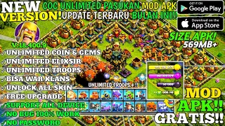 NEW UPDATE COC MOD APK TERBARU 2026 V18 400 9 UNLIMITED PASUKAN UNLIMITED COIN GEMS NO PASSWORD
