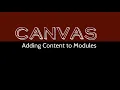 Canvas adding content to a module