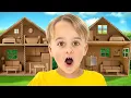 Lagu Cardboard Houses Challenge for kids - funny stories for kids