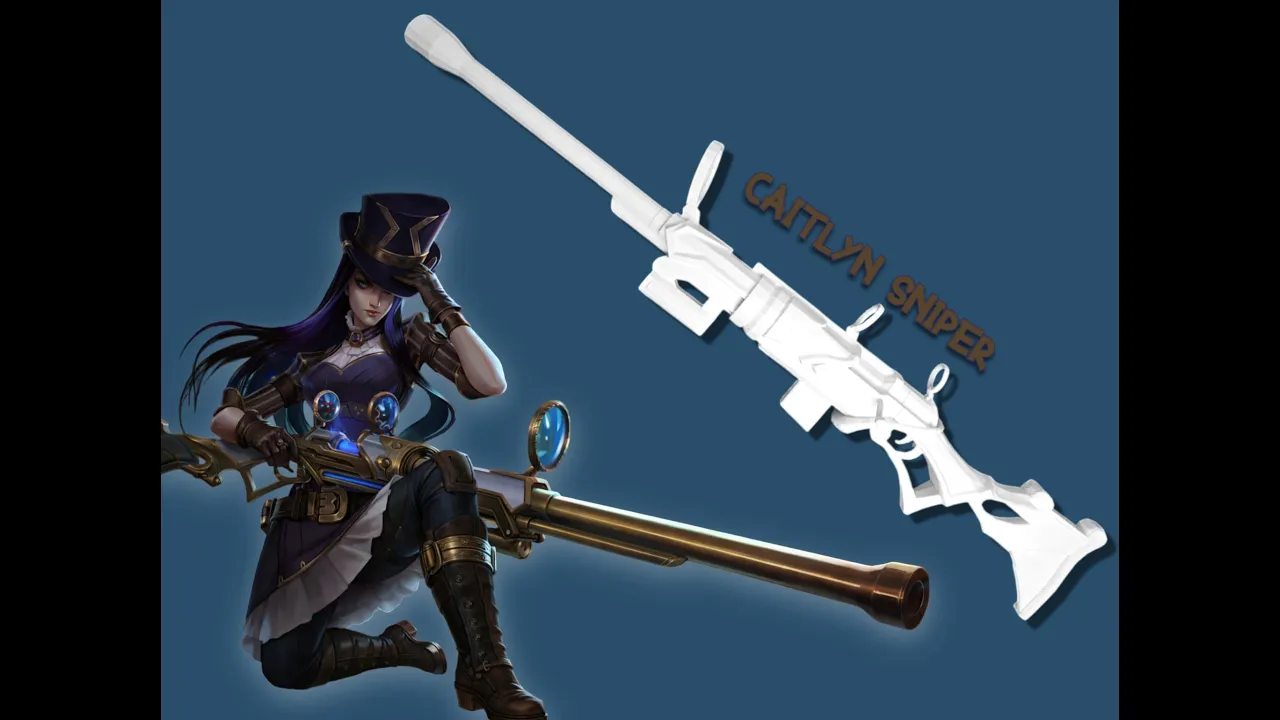 League of Legends Caitlyn Sniper STL • Caitlyn Cosplay Prop