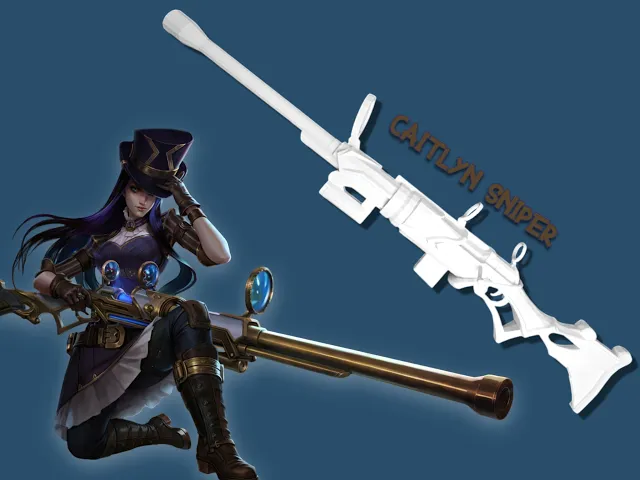League of Legends Caitlyn Sniper STL • Caitlyn Cosplay Prop video thumbnail