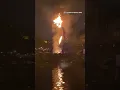 shows Disney dragon catching fire during Fantasmic show