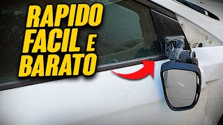 QUEBROU? RESOLVA RAPIDO FACIL E BARATO - Não troque o retrovisor quebrado antes de ver esse vídeo