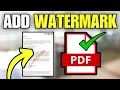How To Add Watermark to PDF Document