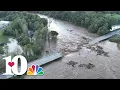 Drone shows Greene County bridge collapse Friday