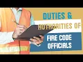 What does a fire code do - Duties and authority