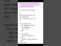 QBasic Program to Reverse a String and Check for Palindrome FUNCTION END FUNCTION Examples
