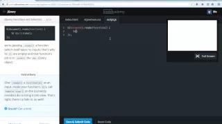 Codecademy jQuery - Using Functions to Select HTML Elements Walkthrough