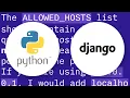 Django gives Bad Request 400 when DEBUG False